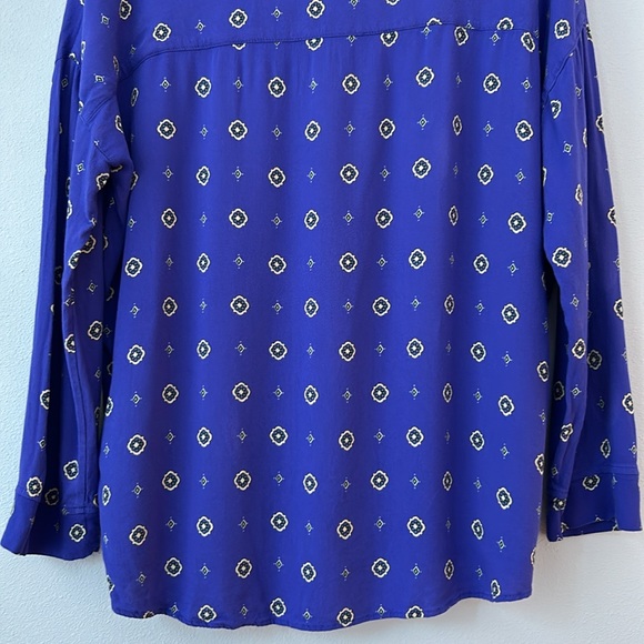 Free People Intimately • Blue Purple Button Down Long Sleeve Top Size XS - Picture 12 of 17